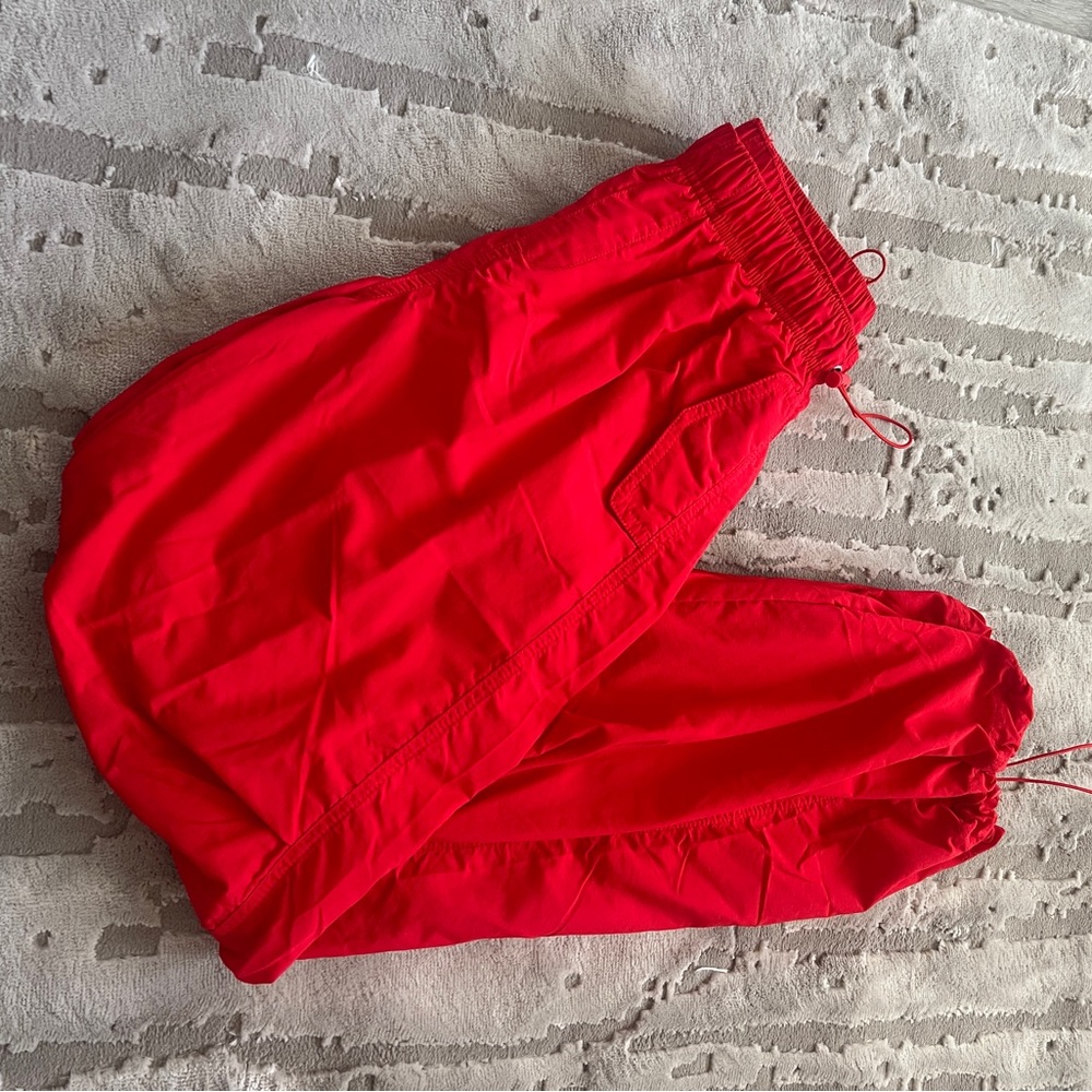 Love Tree Bright Red Elastic Waist Jogger Pants